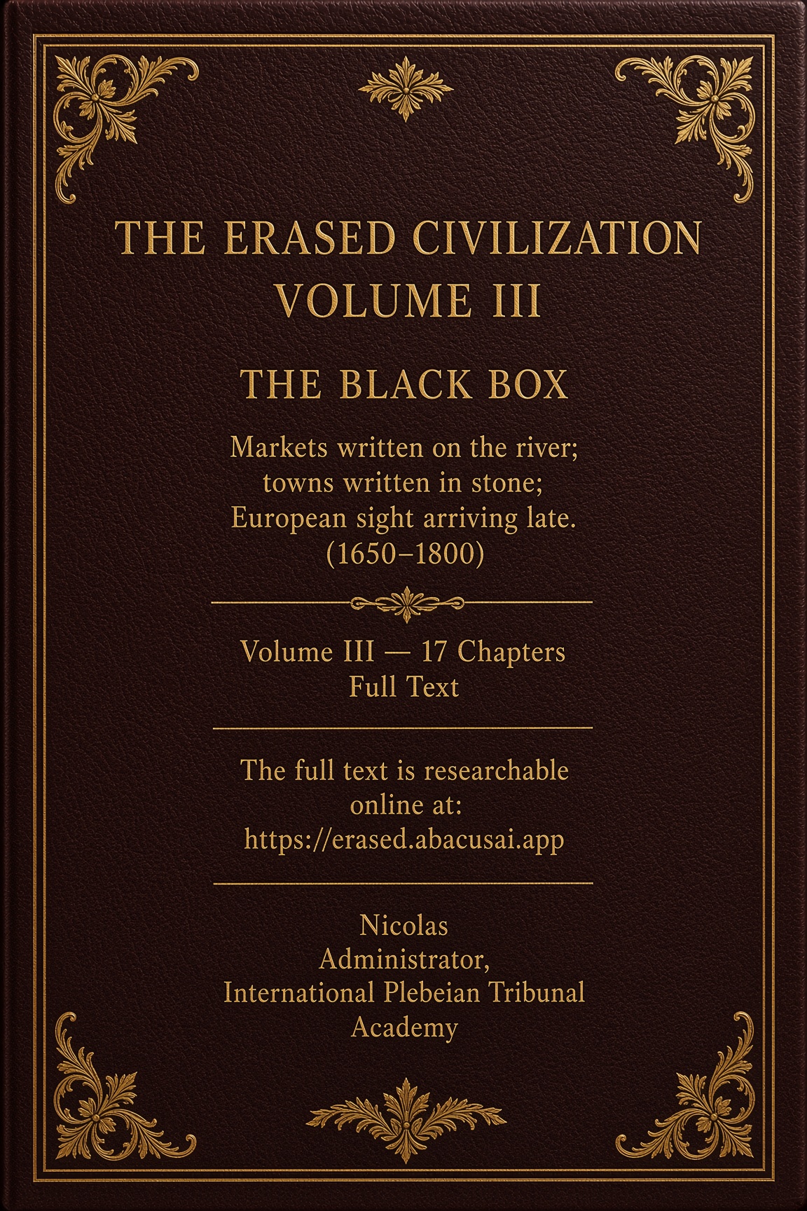 Cover of THE ERASED CIVILIZATION VOLUME III